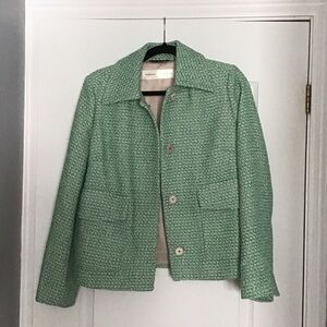 Chic Green Tweed Blazer